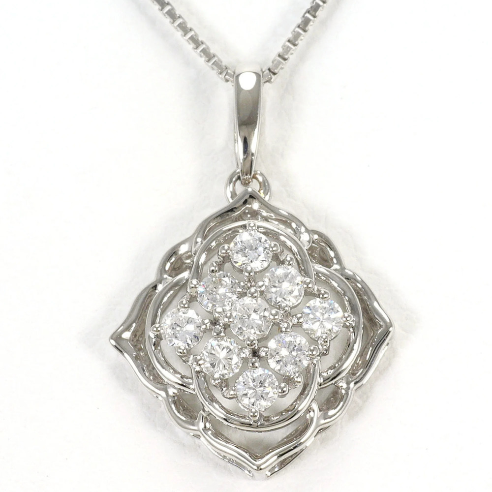 PT900 Platinum / PT850 Necklace with 0.31ct Diamond, Total Weight 3.6g, 39cm,...